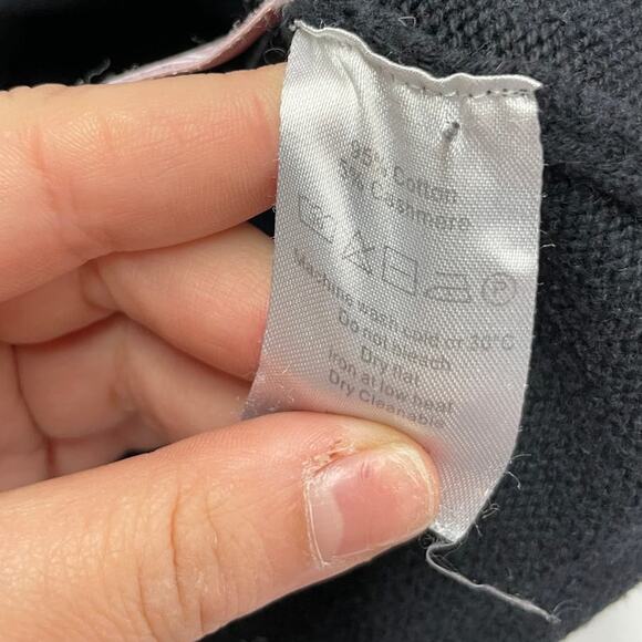 Victor Glemaud‎ Sweater Women Medium Black Red V Front Knit Cotton Cashmere - Picture 6 of 9